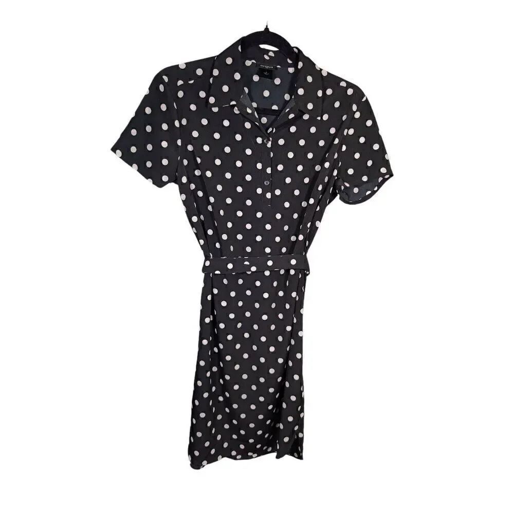 Ann Taylor Polka Dot Dress with Belt Women's Small